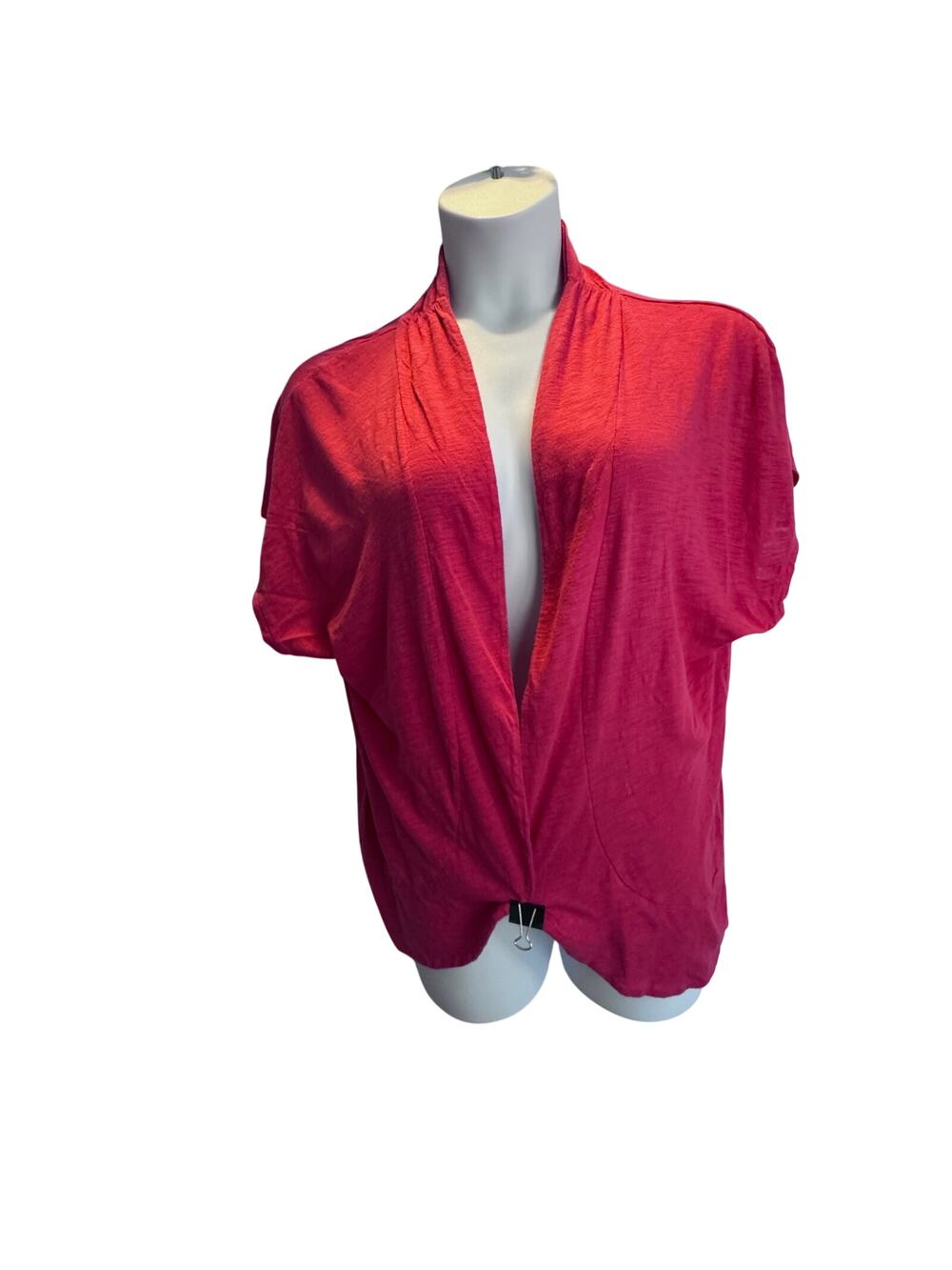 Maurices XXL Red Short Sleeve Open Front Cardigan Shrug Slub Knit